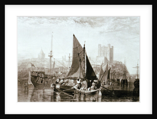 Thames barge carrying hay, a prison hulk and other shipping at Rochester, on the River Medway by Joseph Mallord William Turner