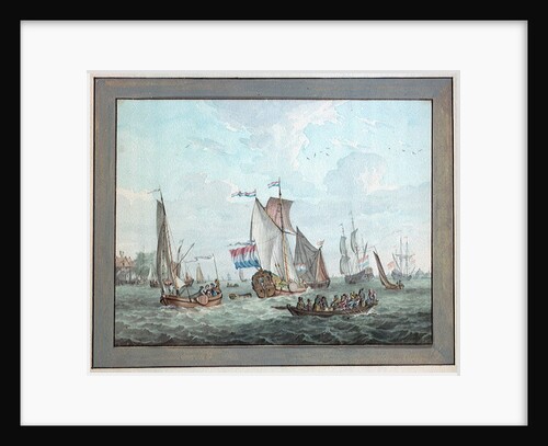 An East India Company's Yacht in a Dutch Harbour, pre-1826 by Gerrit Groenewegen