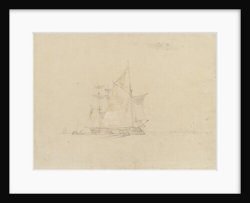 A group of sailing boats off the coast by George Chambers