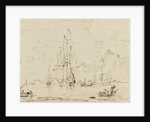 Sketch of shipping off a high coast by Samuel Scott