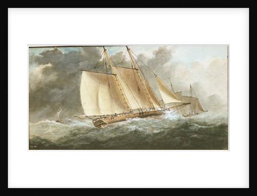 A schooner close-hauled in a strong breeze by Charles Gore