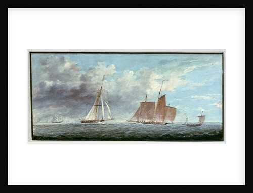 A cutter and a lugger in a fresh breeze by Charles Gore
