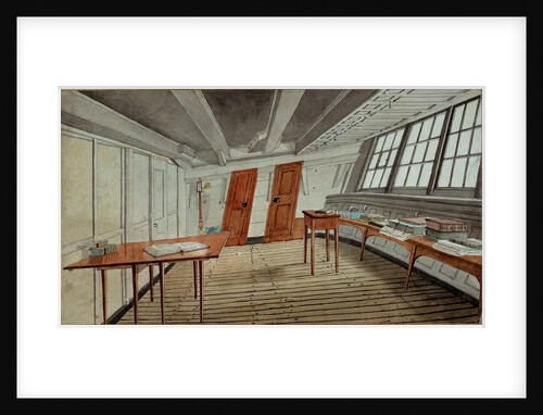 Interior of a ship's cabin, circa 1819 by English School