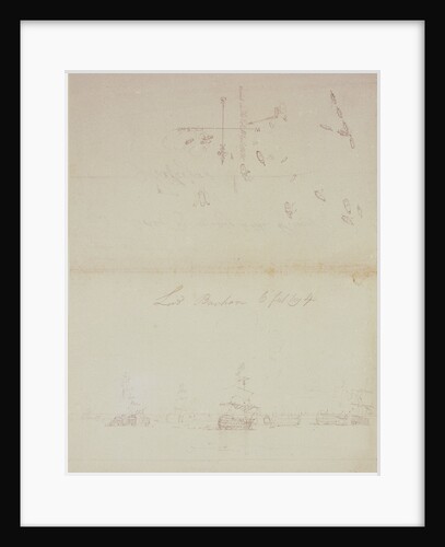 The Battle of Trafalgar, 21 October 1805; sketch and plan for a painting of the dismasted 'Victory',  for Lord Barham by Nicholas Pocock
