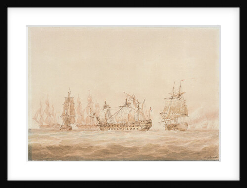 The 'Agamemnon' engaging the ' by Nicholas Pocock