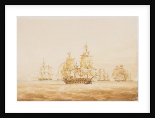 The 'Agamemnon' engaging four French frigates and a brig near Sardinia, 27 October 1793 by Nicholas Pocock