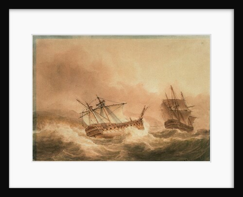 The 'Vanguard' disabled and in tow by the 'Alexander', 22 May 1798 by Nicholas Pocock