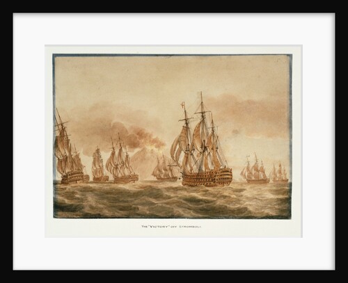 The 'Victory'  with the fleet off Stromboli,  January 1805 by Nicholas Pocock