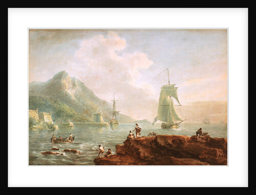 A cutter and a man-of-war off Corsica, 1788 by Nicholas Pocock