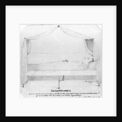 Sketch of Bonaparte. As laid out on his Austerlitz campbed, taken by captn Marryatt RN, 14 hours after his decease.....1821 by Frederick Marryat