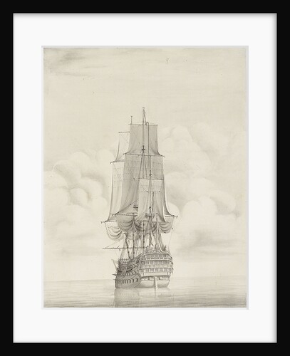 A frigate firing a gun by George Chambers Sr