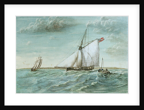 Revenue cutter chasing a lugger, circa 1830 showing 'revenue stripes' by unknown