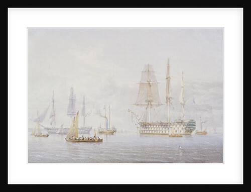 'Vanguard', 'St Vincent' and a Royal Yacht at Spithead, 1850s by William Joy