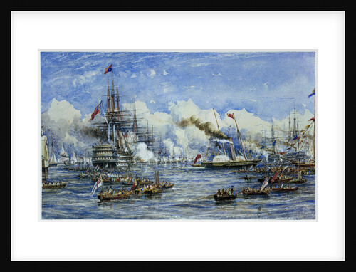 Her Majesty's visit to the Flagship, 11 August 1853, showing 'Duke of Wellington' and 'Victoria & Albert' by William Adolphus Knell