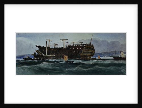 Hulk off a coast by W.H. Harriot