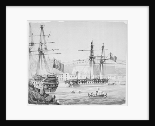 HMS 'Barham' in Malta Harbour, 25 September 1833 by James Kennett Willson