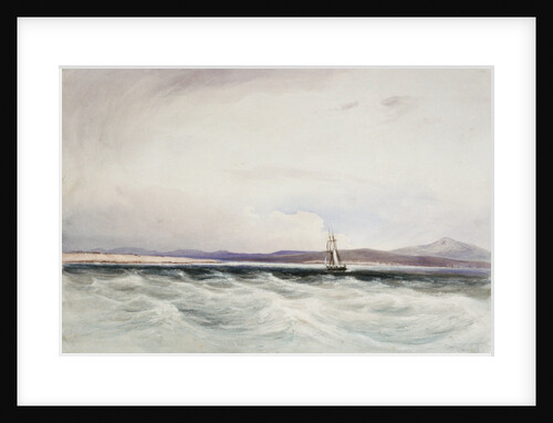 The survey ship HMS 'Beagle' running into Berkeley Sound, Falkland Islands by Conrad Martens
