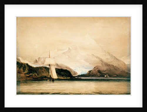 Mount Sarmiento, Tierra del Fuego, showing the survey ship HMS 'Beagle' by Conrad Martens