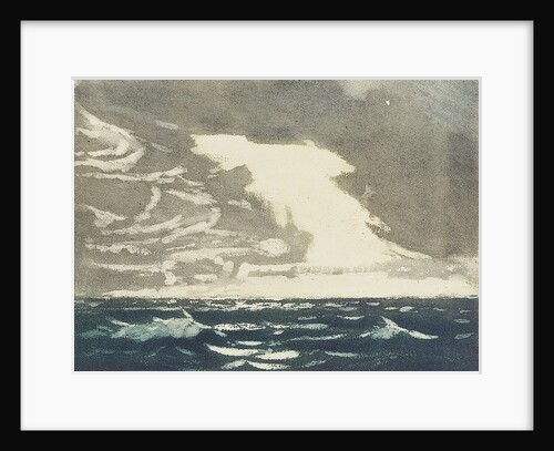 Seascape - green sea and stormy blue-grey sky 2 by John Everett