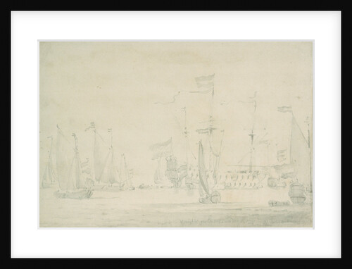 De Ruyter's arrival in the Wester Ems, 1665 by Willem van de Velde the Elder
