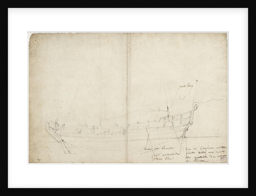 Sketch profile of a States yacht by Willem Van de Velde the Younger