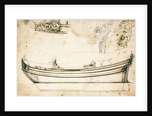 Sketch sheer plan by Willem Van de Velde the Younger