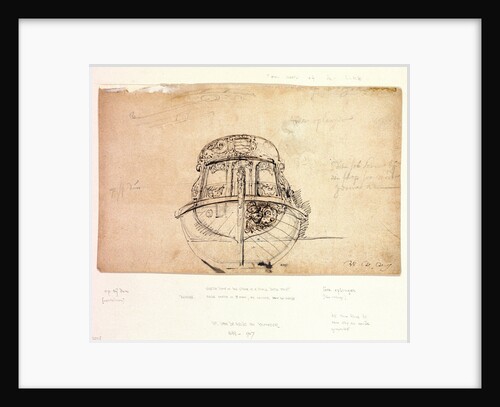 Sketch plan of the stern by Willem Van de Velde the Younger