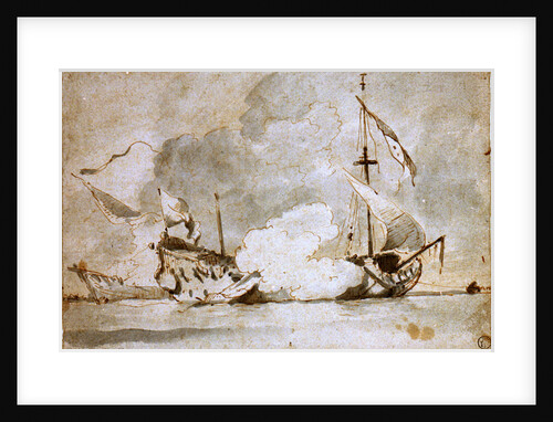 The 'Mary Rose' action, 8-18 December 1669 by Willem Van de Velde the Younger