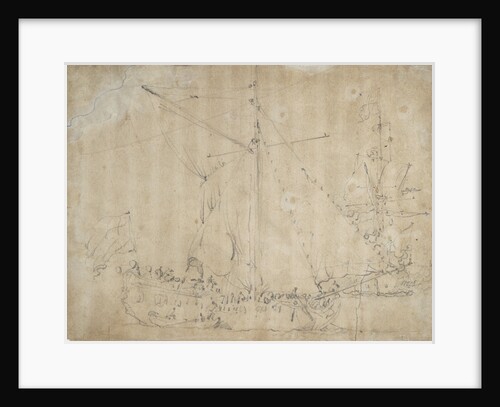 An English yacht getting under way by Willem van de Velde the Elder