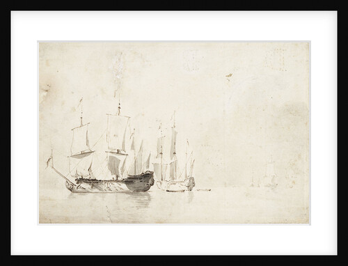 English ships becalmed by Willem Van de Velde the Younger