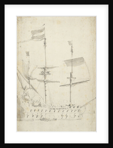 A Dutch flagship under easy sail by Willem van de Velde the Elder