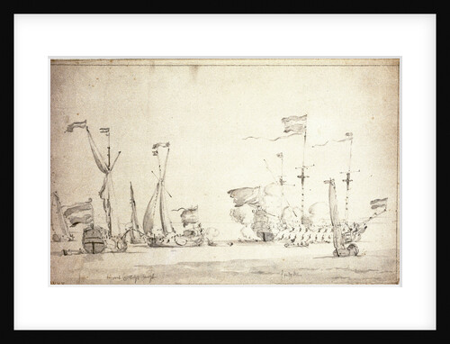 De Ruyter's arrival in the Wester Ems, 27 July/6 August 1665 by Willem van de Velde the Elder