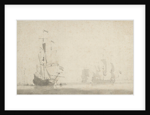 Dutch ships becalmed by Willem Van de Velde the Younger