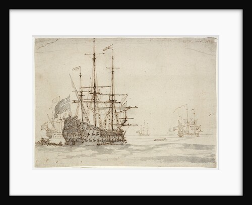 The 'Royal Oak' at anchor by Willem Van de Velde the Younger
