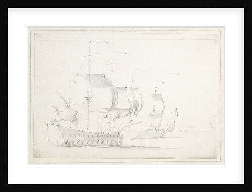Two English ships before the wind by Willem Van de Velde the Younger