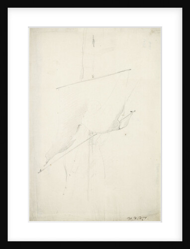 The loosed topsail of a yacht by Willem Van de Velde the Younger