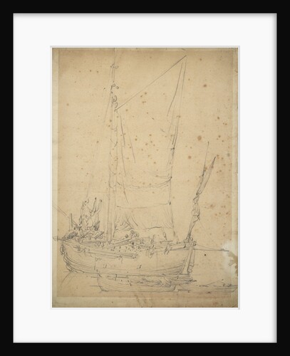 A galliot becalmed by Willem van de Velde the Elder