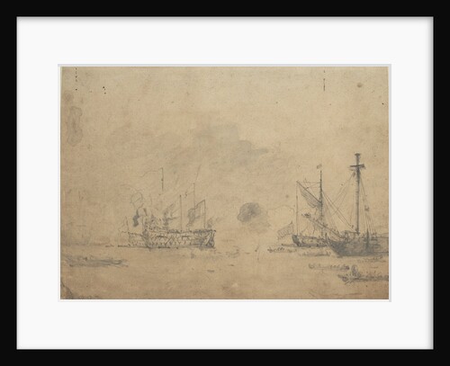 The launch of an English three-decker by Willem Van de Velde the Younger