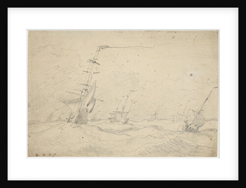 Ship under low canvas in a heavy sea by Willem Van de Velde the Younger