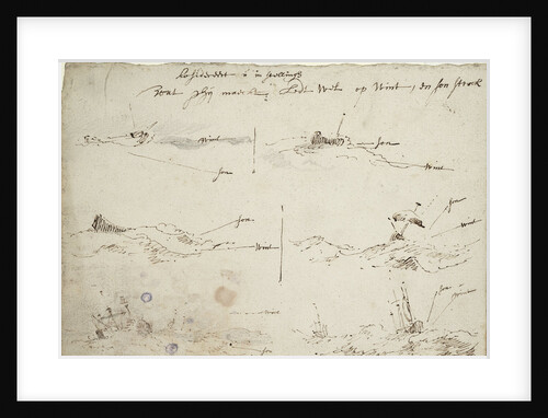 Studies of wind and sun in a heavy sea by Willem Van de Velde the Younger