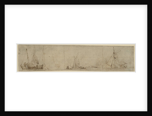 Three studies of small fishing boats at sea by unknown