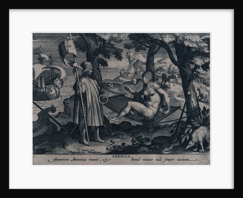 America. Americen Americus retexit, Semel vocauit inde semper exitam (the astrolabe) by Johannes Stradanus