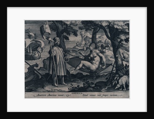 America. Americen Americus retexit, Semel vocauit inde semper exitam (the astrolabe) by Johannes Stradanus