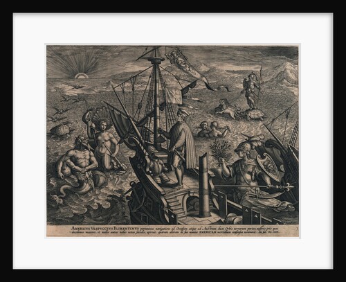 Americus Vespuccius Florentinus portentosa navigatione ad Occasum... (Voyage of Vespucci) by Unknown