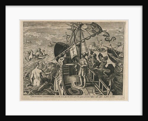 Christopher Columbus Ligur terroribus Oceani superatis alterius pene Orbis regiones a se inventas Hispanis regibus addixit by unknown