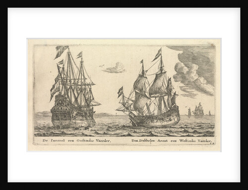 The Dutch ships 'Paerrel' and 'Dubbelen Arent' by Reinier Nooms
