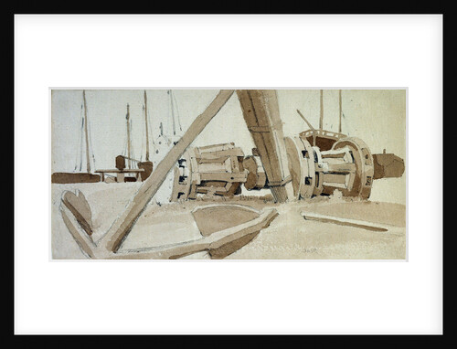 Study of an anchor and two capstans at Deal by Samuel Prout