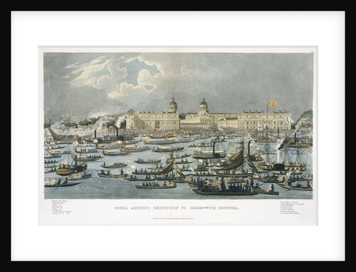 Royal aquatic excursion to Greenwich Hospital by Robert Havell