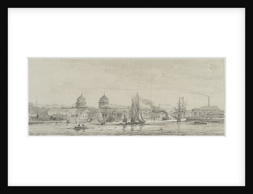 Greenwich Hospital from Blackwall reach, May 1871 by Auguste Ballin