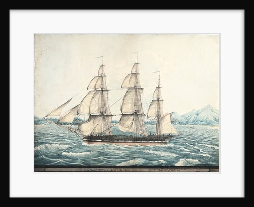 Florentia Captn Wimble. Passing through Telleberry Roads Feby 1st 1825 Coast of Malabar by Neve
